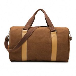 Sac de voyage en toile imperméable à la mode pour hommes et femmes Fermeture à glissière Sac de week-end pour une nuit avec motif de lettres - Product Image 2