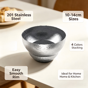 Bol en métal minimaliste 10-14 cm, plat de service durable pour la cuisine et la maison, finition polie, facile à nettoyer - Product Image 4