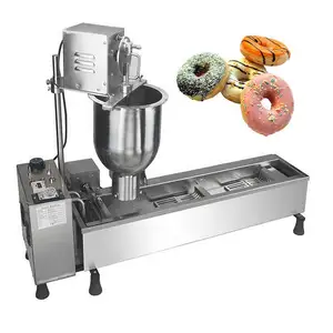 2023 Electric Gas Commercial Fryer T101 T100 Ball Fully Automatic Cake Type Make Mini Jam Bakery Equipment Donut Machine