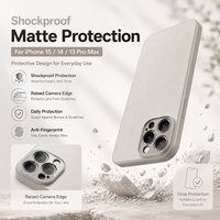 Casing HP Ultra Tipis Matte TPU Warna Polos Kustomisasi Pabrik untuk 15/14/13 Pro Max, Perlindungan 360, Sentuhan Lembut