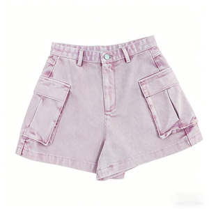 Huanqiu Pantaloncini in Denim Personalizzati da Donna, Shorts Estivi Streetwear Pesanti Casual Cargo per Donna - Product Image 4