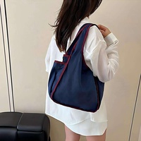 Sac fourre-tout en satin pliable, écologique et recyclable, avec poches latérales, pour les courses quotidiennes et les voyages