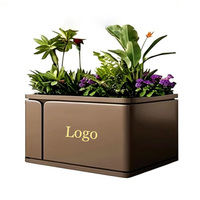 Jardinière en acier au carbone enduit de poudre, anti-rouille, durable, grande jardinière en métal pour l'extérieur, pour l'affichage en vitrine de magasin