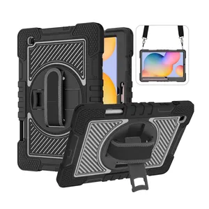 Con portamatite supporto girevole custodia per Tablet resistente di grado militare per Samsung Galaxy Tab S6 Lite lati copertura completa