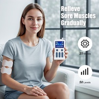 Appareil TENS EMS 2 canaux, 25 modes, machine de thérapie pour soulager la douleur, masseur TENS rechargeable pour la thérapie de la douleur du corps, des bras et des jambes