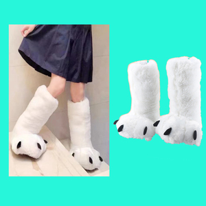 Winter Slippers Boys Girls Home Slippers Furry Warm Couple Indoor <strong>Shoes</strong> Women Creative Cute <strong>Bear</strong> <strong>Claw</strong> Cotton Boots Fur Slides - Product Image 5