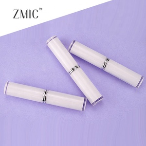 Venta caliente forma redonda lápiz labial tubo blanco plata lápiz labial contenedor alta calidad boca oblicua lápiz labial - Product Image 4