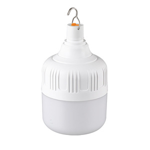 Led Three Color Adjustable Rechargeable <b>Bulb</b> E27 Base For Home Outdoor Use With Usb Charging - Product Image 2