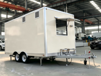 Remorque de restauration mobile à double étage avec cuisine et barbecue, construction en acier inoxydable résistante à la rouille, friteuse, pour restauration rapide et snacks