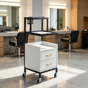 Chariot de Salon Moderne Écologique en Bois à Roulettes avec Tiroirs, Idéal pour Salon et Salle de Bain - Vente Flash - Product Image 3