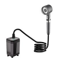 Pompe de douche de camping portable rechargeable avec batterie 6000 mAh, écran LED, étanche pour la randonnée et les voyages en extérieur
