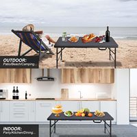 Table pliante utilitaire de camping et d'artisanat moderne IUNNDS, réglable en hauteur, 4 pieds/6 pieds, table en plastique d'extérieur pour entrepôt, école