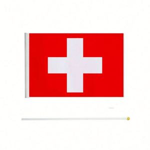 Promotion Wholesale Football Sports Fans <b>Mini</b> <b>Hand</b> Waving Flag Switzerland Swiss <b>Hand</b> Held Flags - Product Image 5