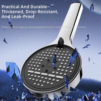 OFFO Pommeau de Douche à Main en Plastique ABS, 6 Modes, Haute Pression, Débit Réglable, Chromé, pour Faible Pression d'Eau, Fixation Murale