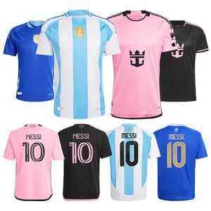 تخصيص لموسم 24-25 تي شيرت انتل ميامي ميسي لرياضة كرة القدم أزياء ميامي الوردية الأرجنتينية