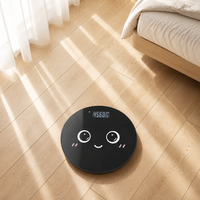 Balance connectée Bluetooth à design de dessin animé, rechargeable par USB, avec écran numérique, capacité de 180 kg, en verre trempé haute résistance