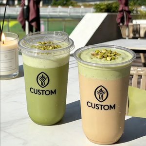 Gobelets jetables en plastique transparent pour café glacé, avec couvercles pour yaourts et pailles, robustes, de qualité alimentaire, personnalisables avec logo, 32 oz, vente en gros - Product Image 2