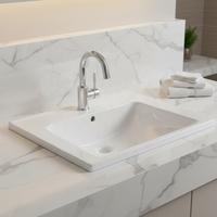 Lavabo en granit de haute qualité pour salle de bain, meuble sous-vasque, largeur 60 cm, design moderne, forme rectangulaire, facile à nettoyer