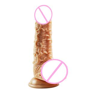 Juguetes Sexuales Premium para Adultos, Dildo Realista de Silicona Suave de Doble Capa, Gran Ventosa, Silicona Líquida Impermeable, Color Carne Marrón - Product Image 1