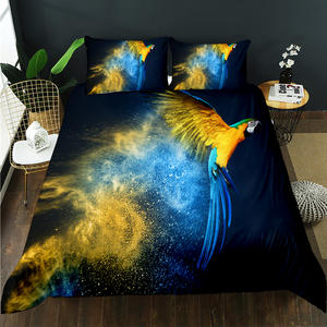 Juego de Ropa de Cama con Funda Nórdica de Poliéster con Diseño de Guacamayos de la Selva Tropical Verde, Suave y Cómodo - Product Image 3