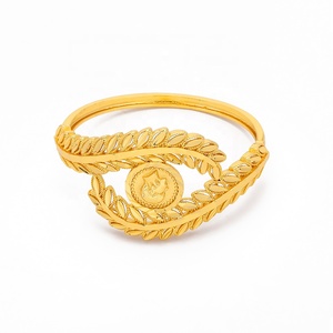 Bộ nhẫn và vòng tay mạ vàng 24k phong cách cổ điển bằng đồng thau, thiết kế mắt thời trang, quà tặng cưới, khuyến mãi JXX Dubai Ả Rập Xê Út - Product Image 3