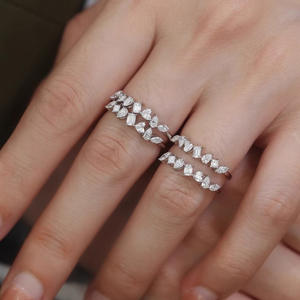 Custom Trendy Jewelry 18k Gold Laboratory Cultivation Diamond Eternity Ring <span class=keywords><strong>Promise</strong></span> Noivado Wedding Ring - Product Image 2