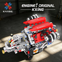 Ensemble de construction technique de moteur en V de 730 pièces, transmission motorisée, blocs d'assemblage mécanique, jouet éducatif STEM pour enfants