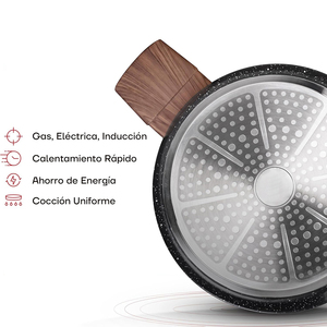 Casserole en céramique antiadhésive de haute qualité, style moderne, compatible induction, pour soupes et ragoûts, batterie de cuisine forgée - Product Image 5