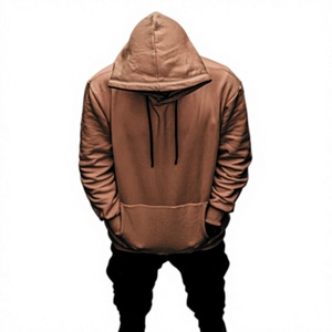 Sudadera con Capucha Extra Grande para Hombre, Color Sólido, Felpa, Informal, para Otoño, Manga Larga, Tejido Liso Teñido 2027 - Product Image 3