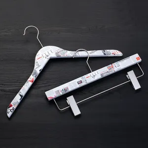 LINDON Personality Custom Transfering Printing LOGO Clothes Fashion Hangers Wooden
