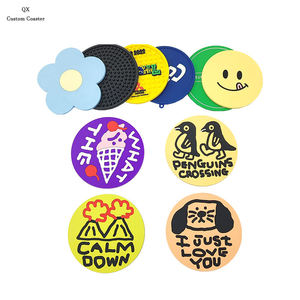 Printed Silicone PVC Drink Coaster Rubber Round <b>Cup</b> <b>Mat</b> Non Slip Heat Resistant Table Protector Pad for Home Office Bar - Product Image 3