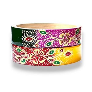 Bracelets Flora Fantasia en laque, bijoux ethniques traditionnels faits à la main pour femmes, pour mariage, festival, soirée et style quotidien. - Product Image 4