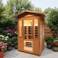 Kit de sauna et spa intelligent d'extérieur exquis, ensemble de hammam en cèdre rouge canadien durable, moderne et humide