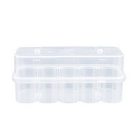 Boîte d'emballage en plastique pour vaccin pour animaux de compagnie Xilin 10 ml avec couvercle, 10 paquets de 3 ml de poudre lyophilisée, modèle transparent 016 rectangulaire