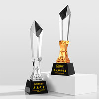 Trofeos de Cristal en Forma de Estrella y Pilar con Grabado de Logotipo Personalizado, Transparentes, de Alta Calidad, al por Mayor