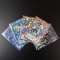 Manchons de protection pour cartes TCG transparents holographiques en PP, écologiques, imprimés sérigraphiés avec logo personnalisé, sans fermeture, fournis directement par l'usine