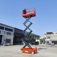 Plateforme élévatrice mobile électrique à ciseaux à 4 roues pour travaux en hauteur
