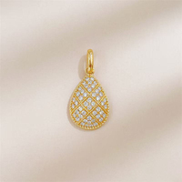 Vintage-Schmuck Pavé-Diamant Tropfenförmiger Anhänger 18K Gelbgold Labor-Diamant Exquisiter Edler Einzigartiger Feinschmuck für Damen
