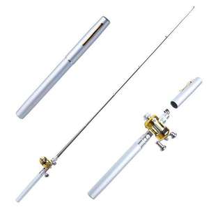 Canne à <span class=keywords><strong>pêche</strong></span> télescopique en forme de stylo en aluminium de poche Portable <span class=keywords><strong>pêche</strong></span> sportive métal OEM baril en métal dur pour le positionnement du lac - Product Image 6