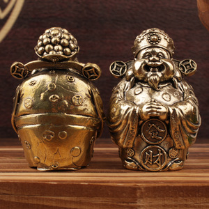 Statue du dieu de la richesse en laiton, ornement pour la maison, le bureau, décoration de bureau, figurine artisanale du nouvel an chinois - Product Image 2