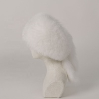 NAFA Chapeaux d'hiver en fourrure de renard blanche et chic de meilleure qualité avec taille personnalisée