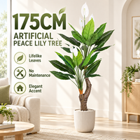 Plante artificielle Spathiphyllum en PE, résistante aux UV, toucher réel, fausse plante fleurie pour la décoration de jardin et l'aménagement paysager, vente en gros