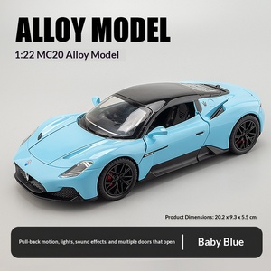 รถของเล่นมาเซราติ MC20 อัลลอยด์ สปอร์ตคาร์ รุ่นดึงถอยหลัง มีเสียง มีไฟ ประตูเปิดได้ ของเล่นจำลองรถยนต์ สำหรับตกแต่งบ้าน ลดราคาพิเศษ 1 22 - Product Image 6