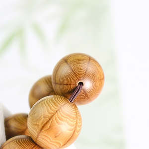 Bracelet en bois à six brins de 20 mm pour homme, bijou de prière bouddhiste en bois massif, pour cérémonie religieuse, objet de collection culturel - Product Image 3