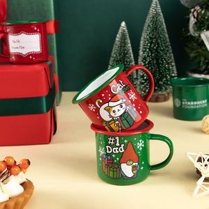 แก้วมัคเคลือบ12ออนซ์,แก้วกาแฟ<span class=keywords><strong>นม</strong></span>สำหรับตั้งแคมป์เหมาะเป็นของขวัญวันหยุดเทศกาลคริสต์มาส - Product Image 4