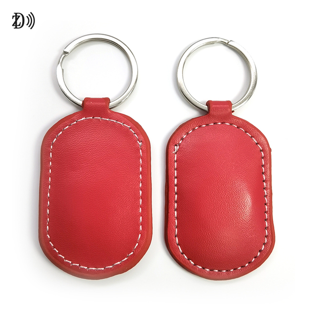 Customized LOGO 125KHz TK4100 T5577 PU RFID Leather Key Fob for Access Control Door Key Leather Keychain