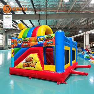 Château gonflable Ceyu avec motif monstre extraterrestre et poteaux escamotables pour location de parc de jeux familial - Product Image 3