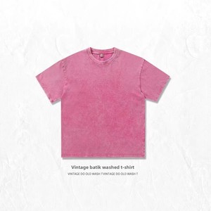 <span class=keywords><strong>เสื้อ</strong></span><span class=keywords><strong>ยืด</strong></span>ผู้ชายผ้าฝ้ายแท้ลายการ์ตูนวินเทจสไตล์ยุโรปอเมริกัน แบรนด์แฟชั่นย้อนยุค น้ำหนัก 230 กรัม แบบซักแล้ว ลายบาติก - Product Image 2