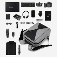 Sacs pour ordinateur portable pliables fins en Oxford imperméable à motif lettres pour l'école et les affaires, unisexe, d'occasion