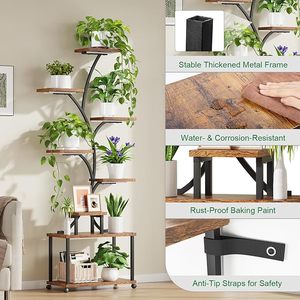 Hot bán hình cây 49 "hoa đứng 7 tầng thực vật kệ trưng bày với phát triển đèn cho Nhà Patio vườn - Product Image 1